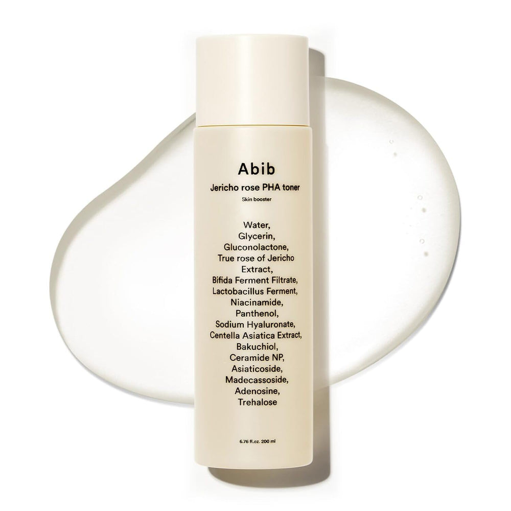 Abib bottle styled on bathroom shelf for routine-ready, skin-prepping benefit