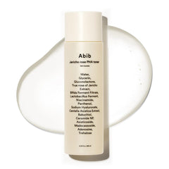 Abib bottle styled on bathroom shelf for routine-ready, skin-prepping benefit