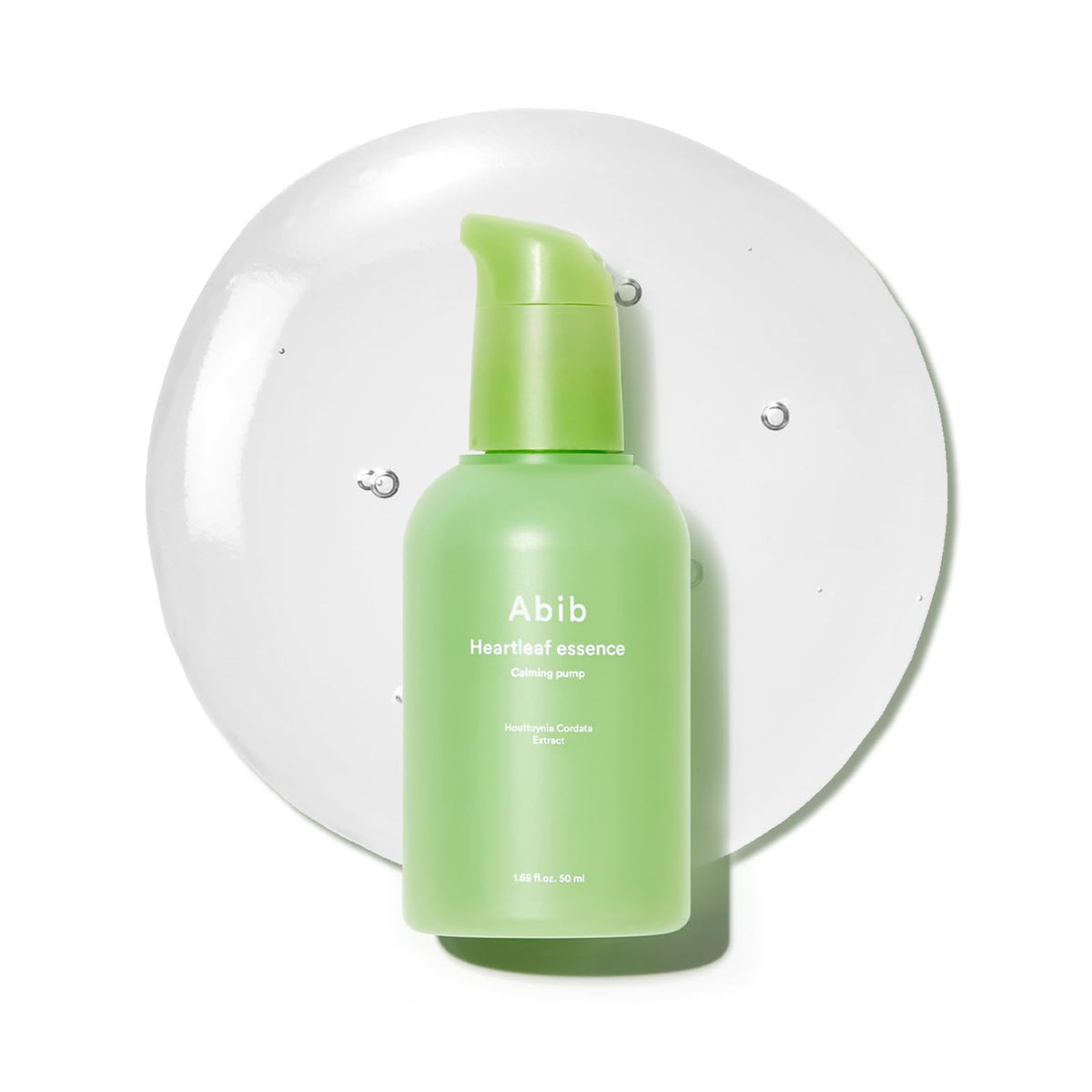 Abib front packaging showing pump bottle and calming design for easy use