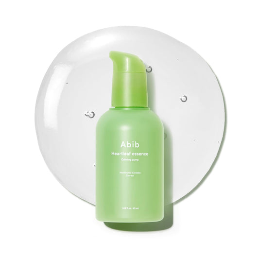 Abib front packaging showing pump bottle and calming design for easy use