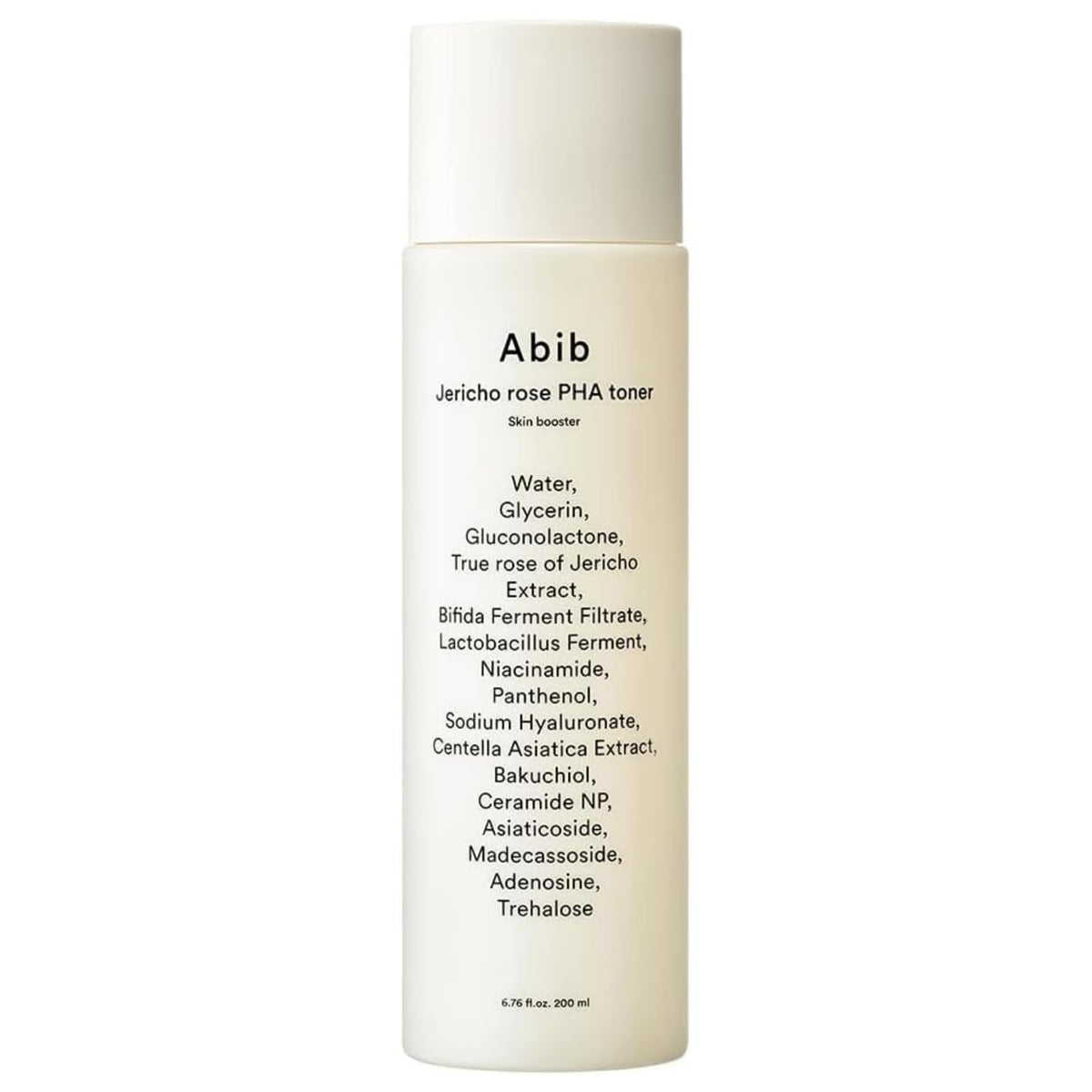 Abib bottle front view showing packaging and product benefit of gentle exfoliation