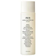 Abib bottle front view showing packaging and product benefit of gentle exfoliation