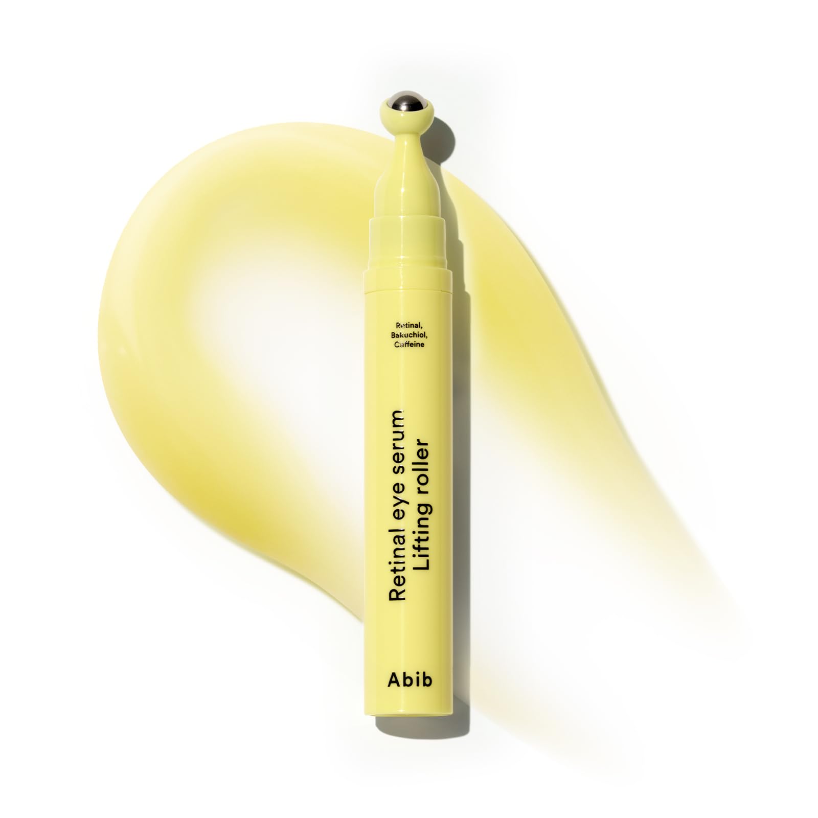 Abib front packaging showing compact retinal eye serum, convenient for travel