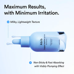 Abib serum applied to skin showing fast absorption and hydrated finish