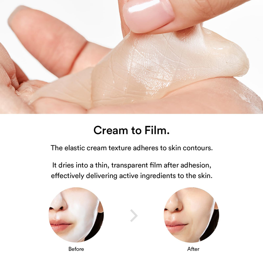 Abib mask next to ruler showing 3.38 fl.oz scale and travel-friendly size