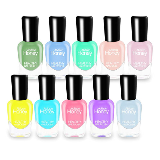 Abitzon front packaging showing ten bottles and eco-friendly claim, quick selection benefit