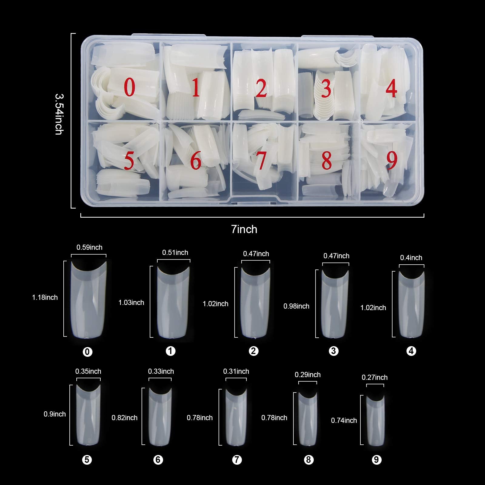 Abodhu storage box with numbered compartments for fast sizing
