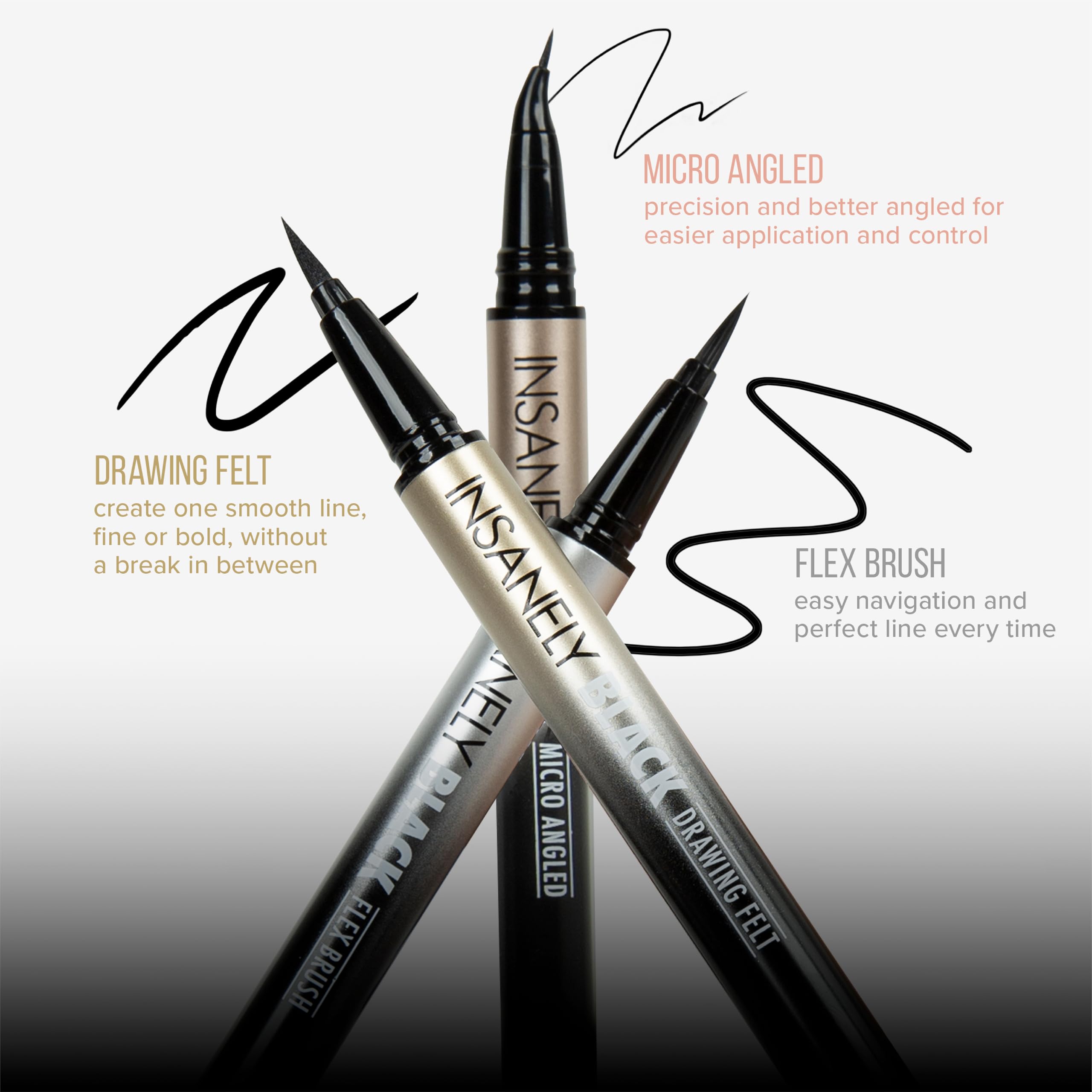 Absolute New York applied wing look demonstrating long-lasting smudgeproof benefit