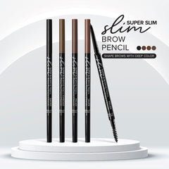 Absolute New York spoolie brushing brows to blend color for natural finish