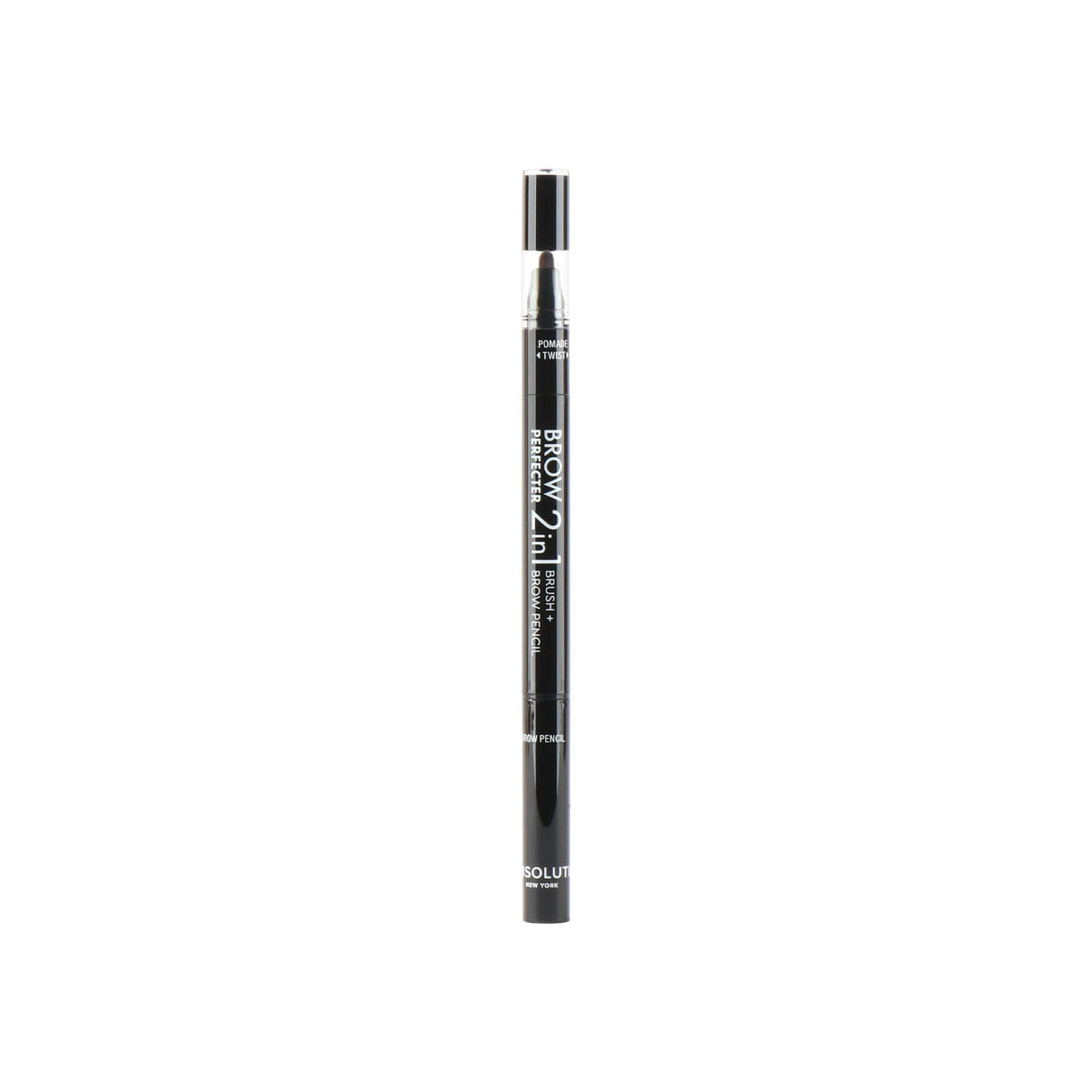 Absolute New York front packaging showing dual-ended brow tool for convenience