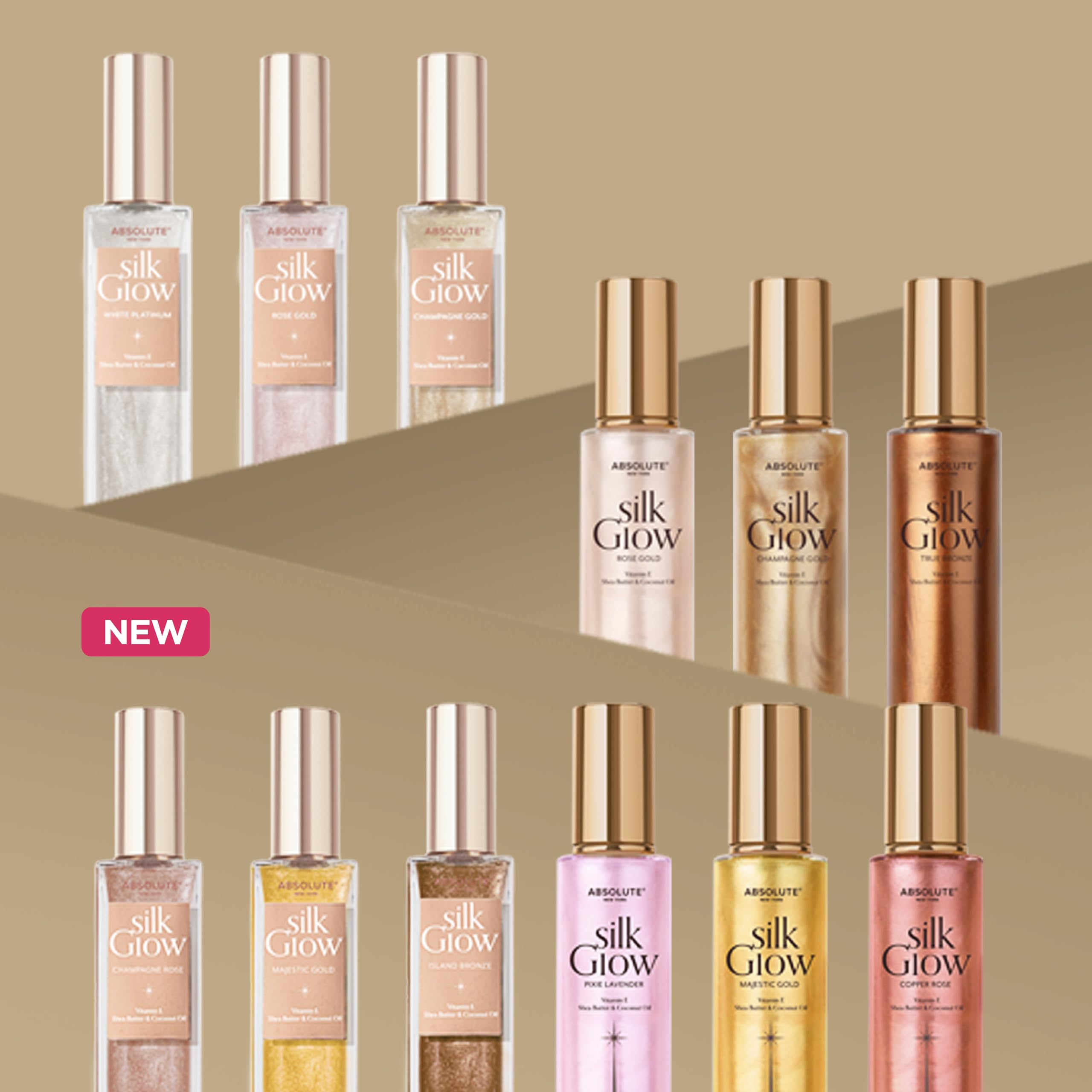 Absolute New York fine golden mist spray texture delivering instant radiance benefit