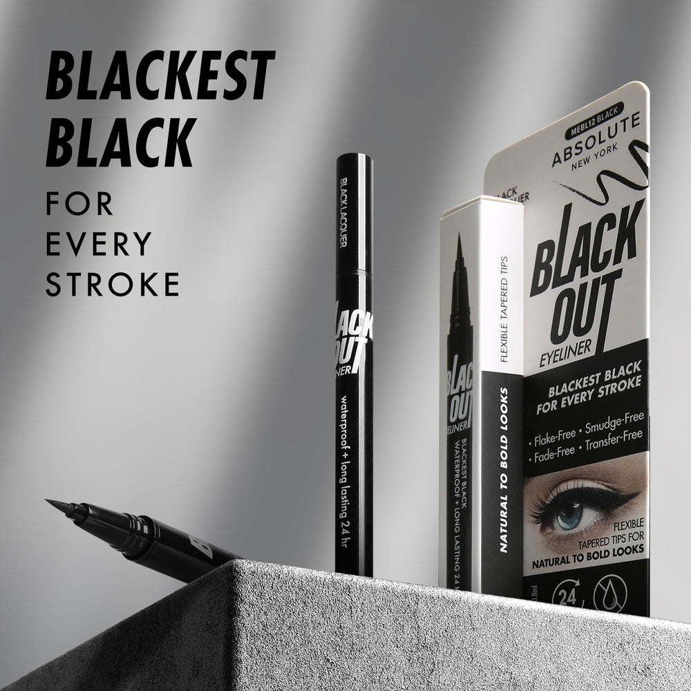 Absolute New York liner in use on eyelid creating a sharp, defined wing