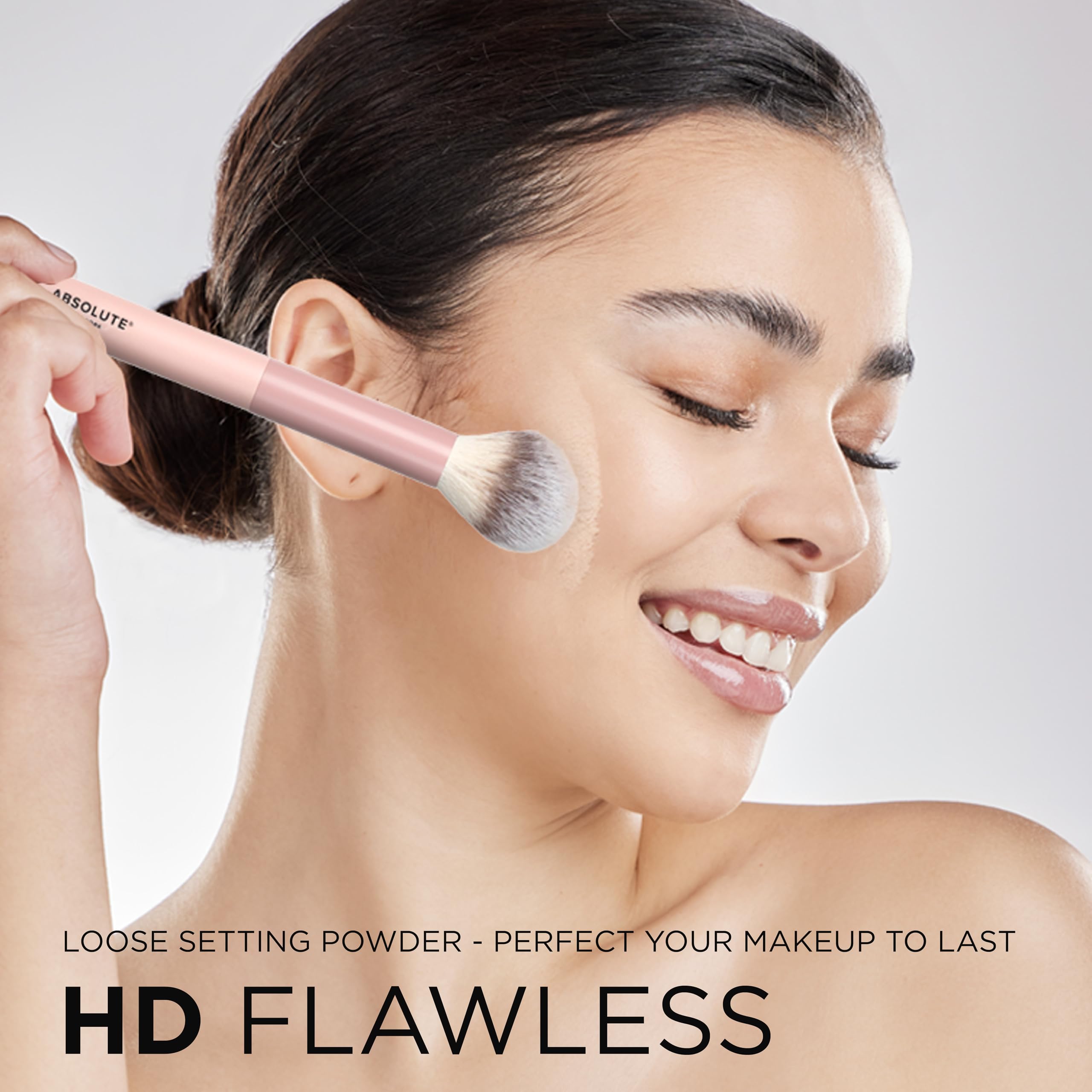 Absolute New York close-up of translucent powder texture, minimizes pores and shine