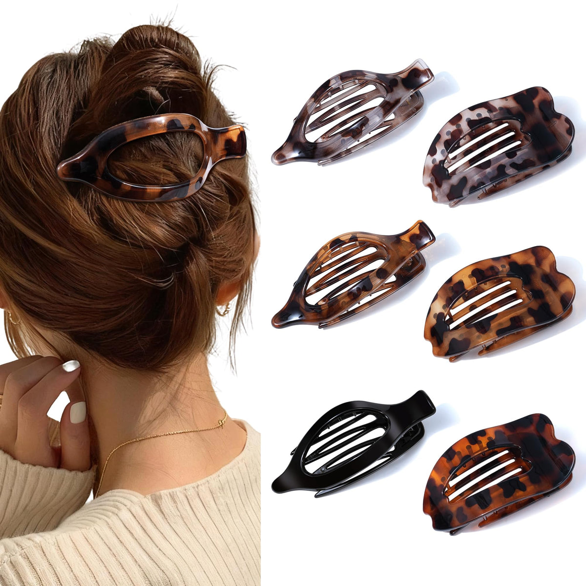 ACECHA claw clip front packaging shows leopard finish and ready-to-gift appeal