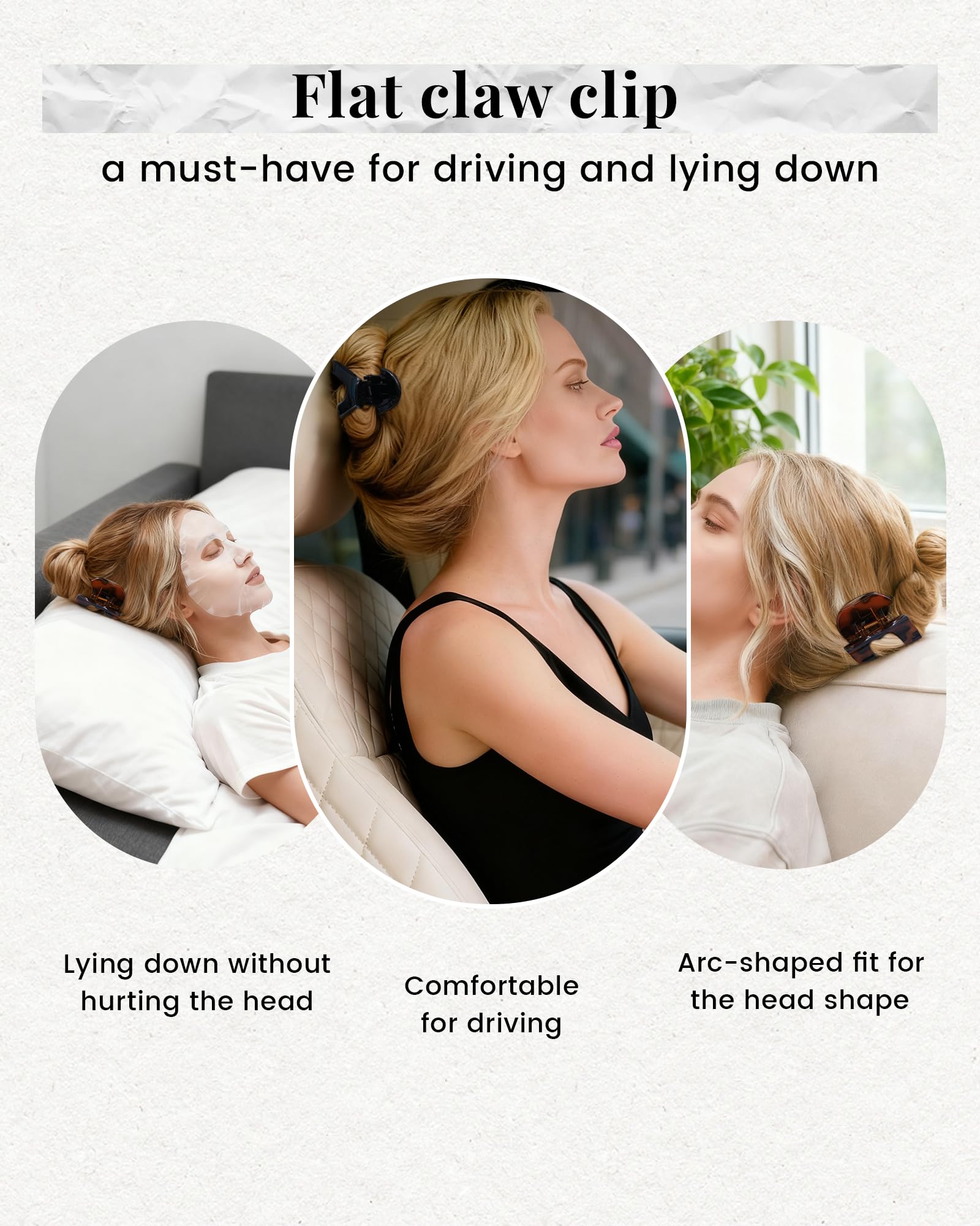 ACECHA clip side profile demonstrating lay-flat design for pressure-free comfort