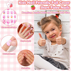 Acejoz child pressing on a nail tip demonstrating quick, supervised application