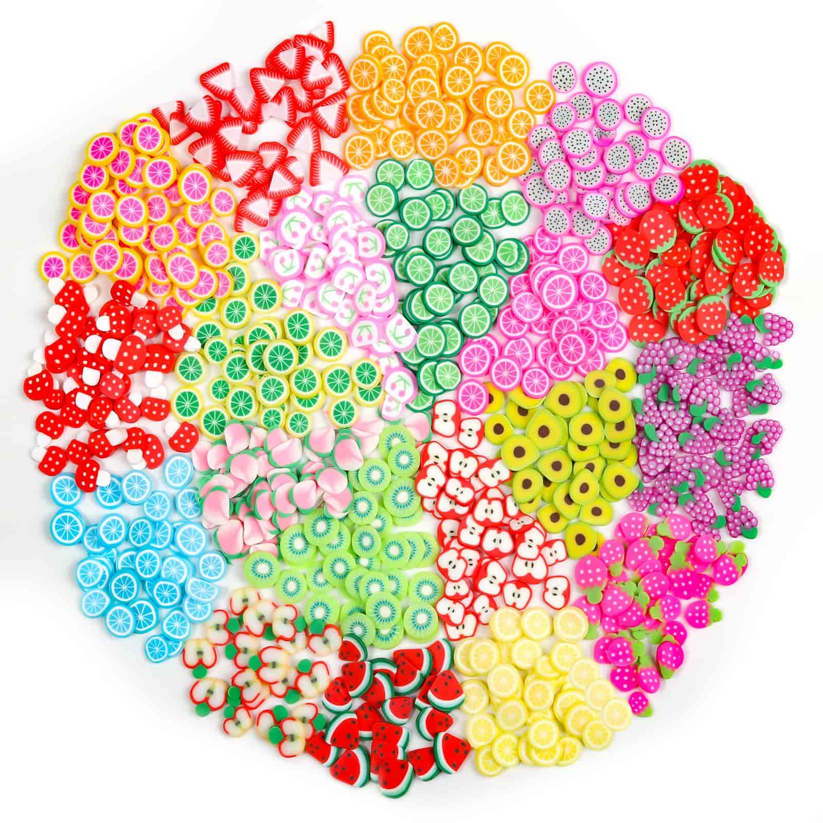 Acejoz close-up of fimo fruit slice texture showing thin flexible edges for neat application