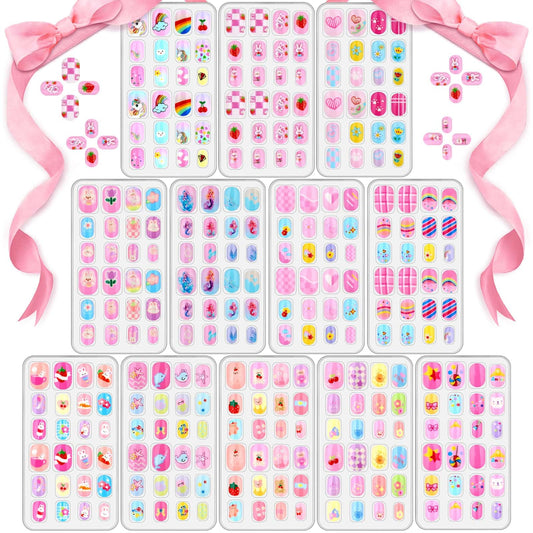 Acejoz front packaging showing 288-piece kids nail set and variety