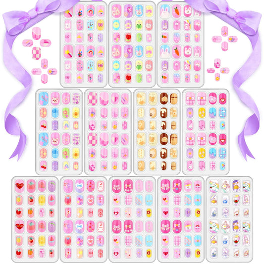 Acejoz front packaging showing 288-piece kids nail set and colorful artwork helping selection