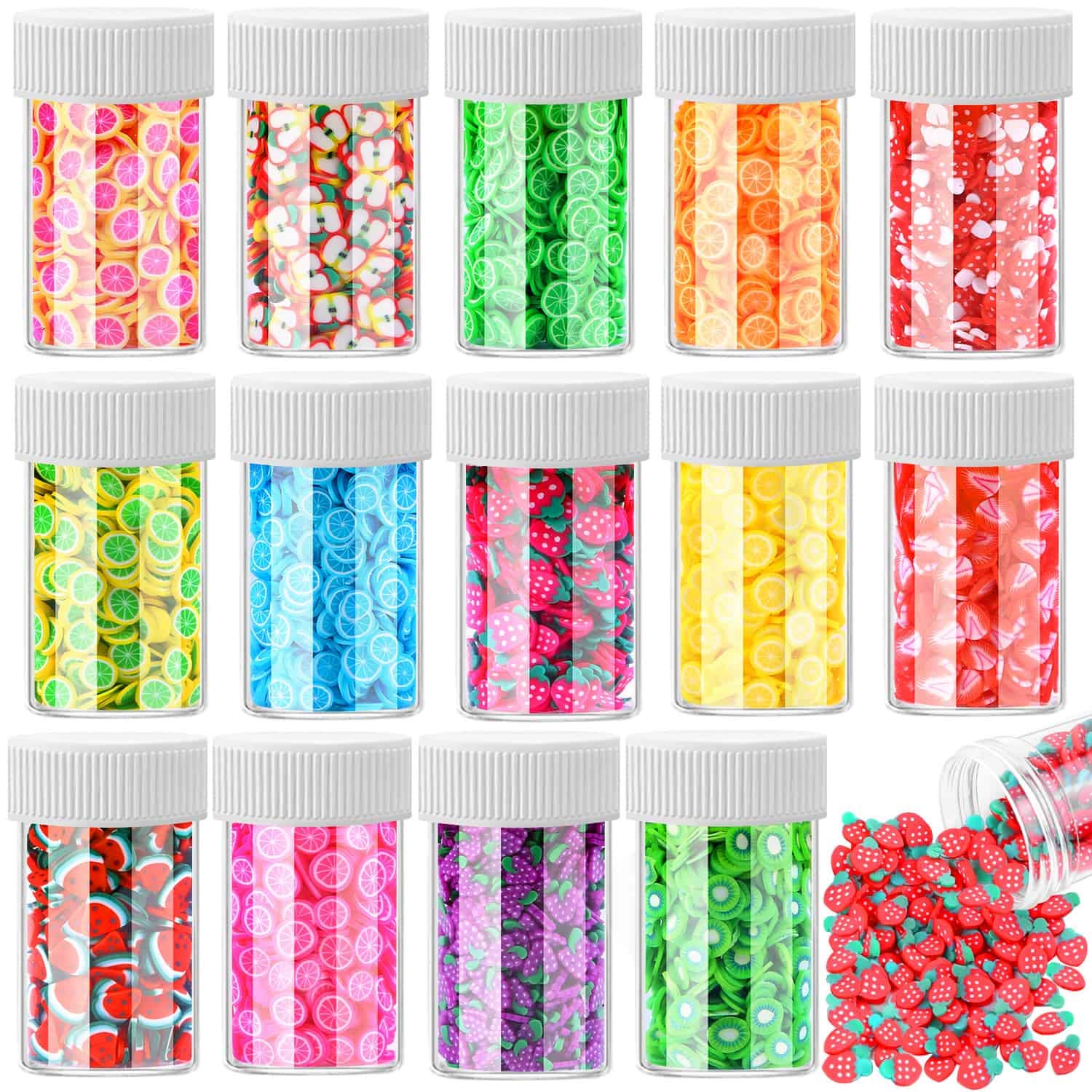 Acejoz front packaging showing 15 jars and colorful fruit slices for easy selection