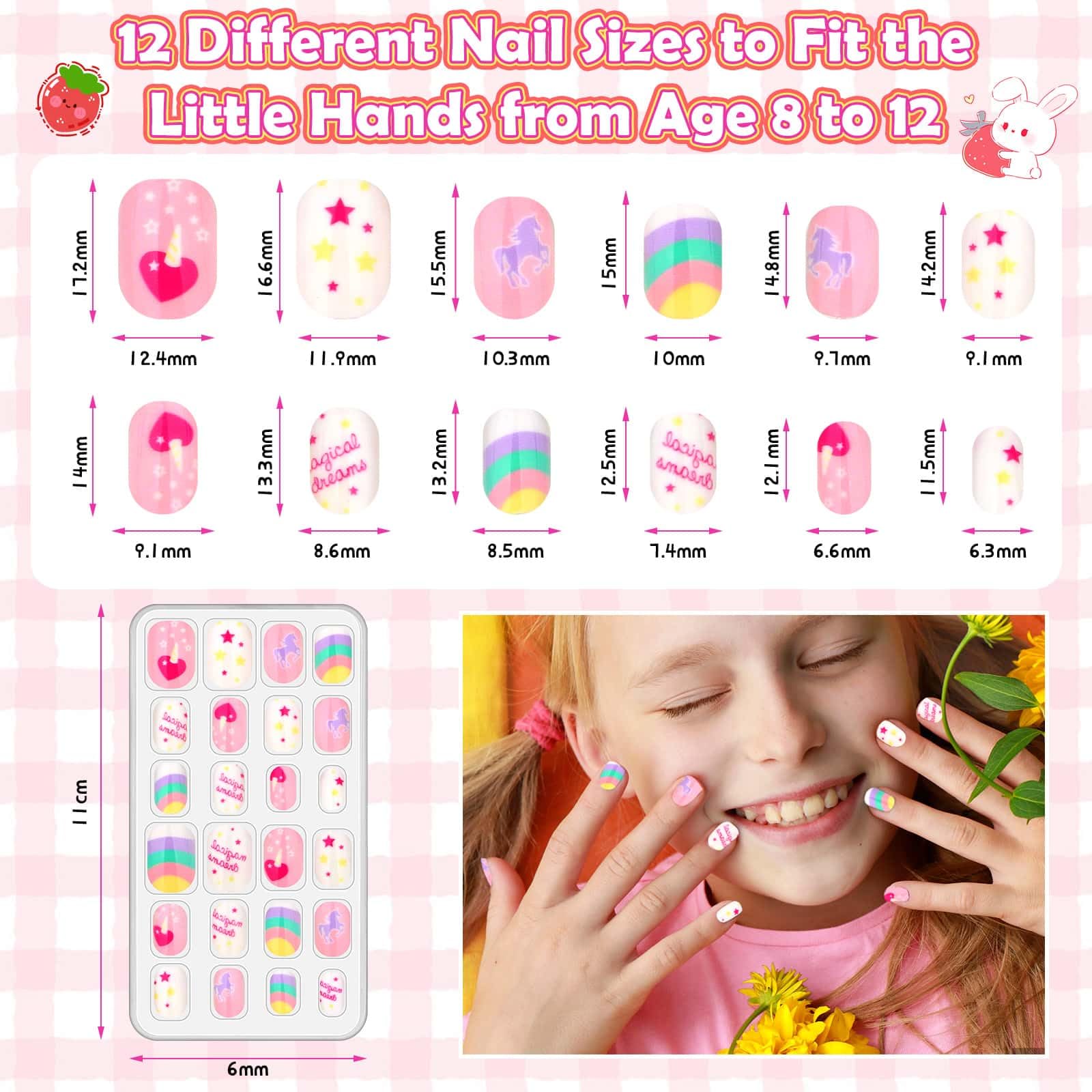 Acejoz girl applying nails demonstrating easy press-on convenience