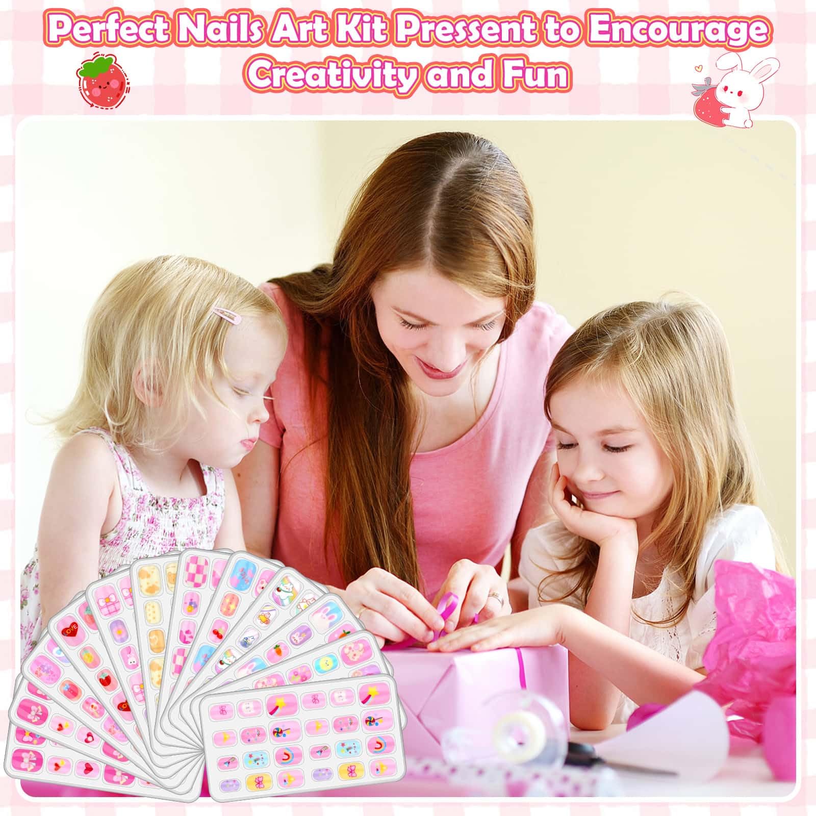 Acejoz kids at a party wearing the nails showcasing playful, photo-ready styling