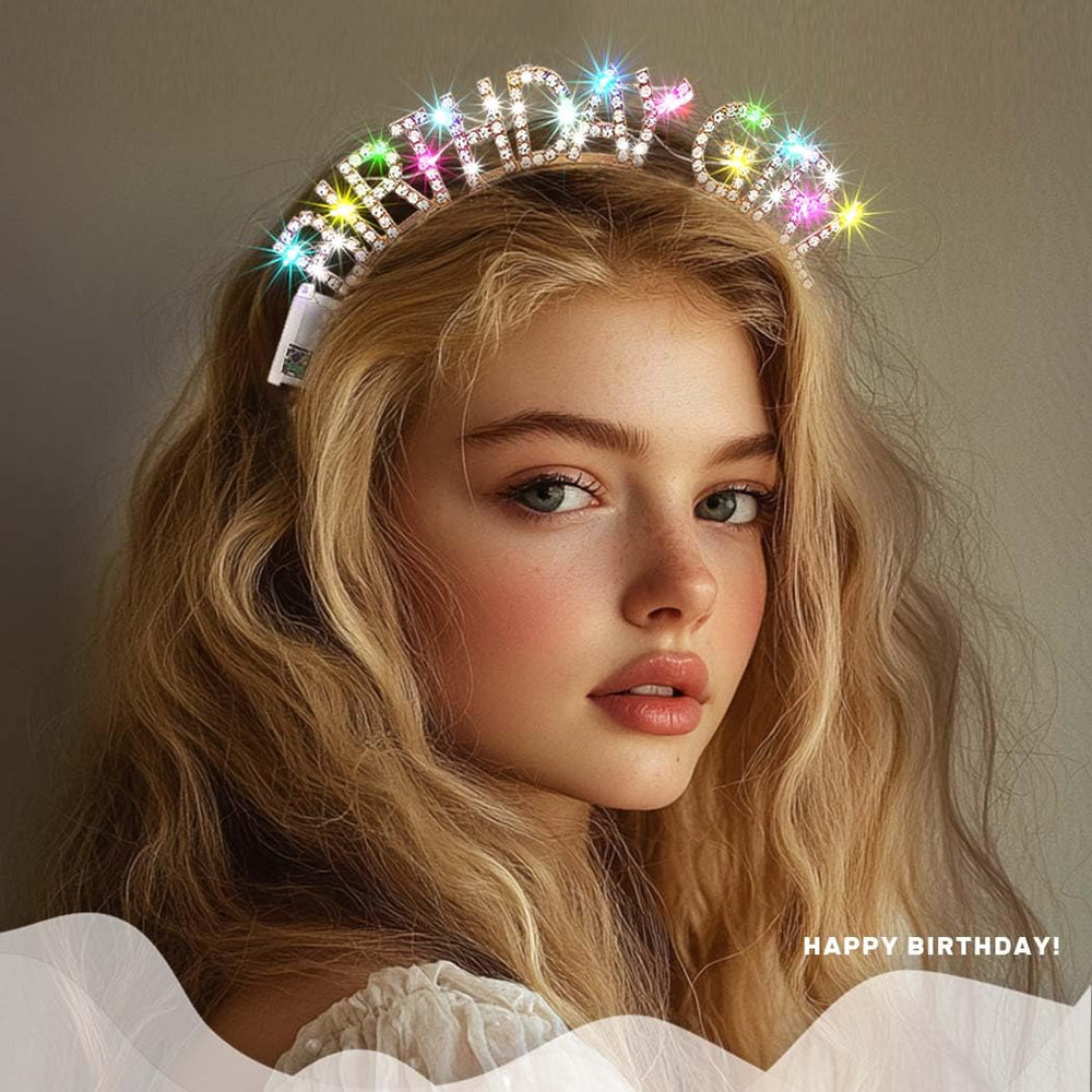 Aceorna crown worn on curly hair emphasizing standout party visibility