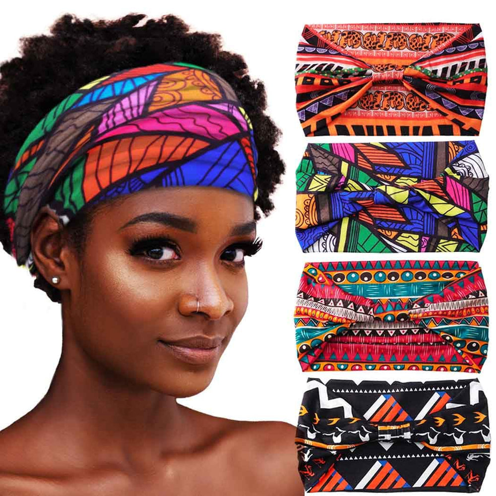 Aceorna four headbands flat lay showing colors and prints for versatile styling