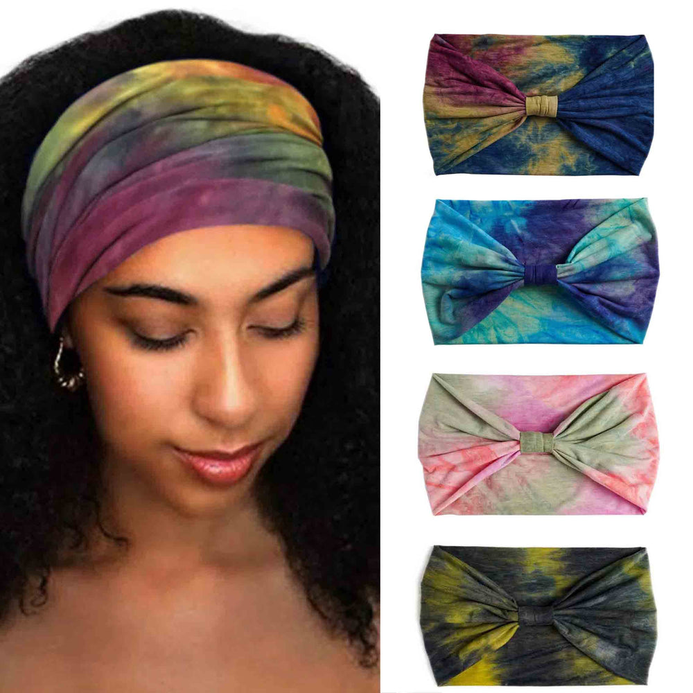 Aceorna front view of wide headbands showing full coverage and color