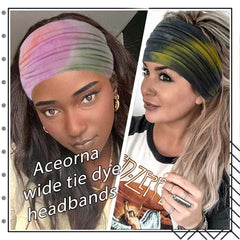 Aceorna headband worn during yoga absorbing sweat and staying put