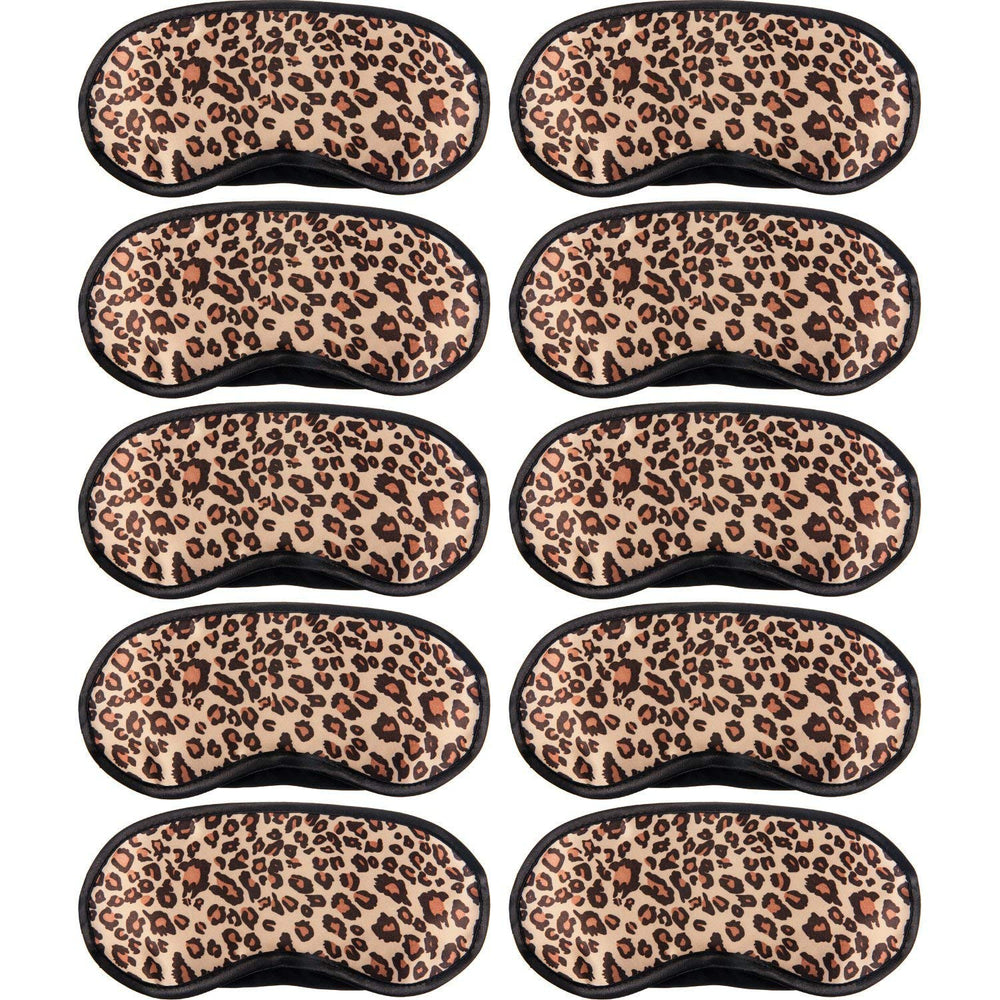 Acfun leopard sleep mask front view showing full coverage and stylish print for travel comfort