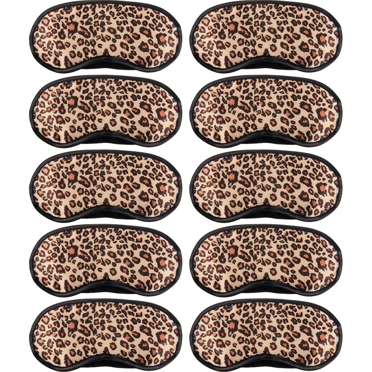 Acfun leopard sleep mask front view showing full coverage and stylish print for travel comfort