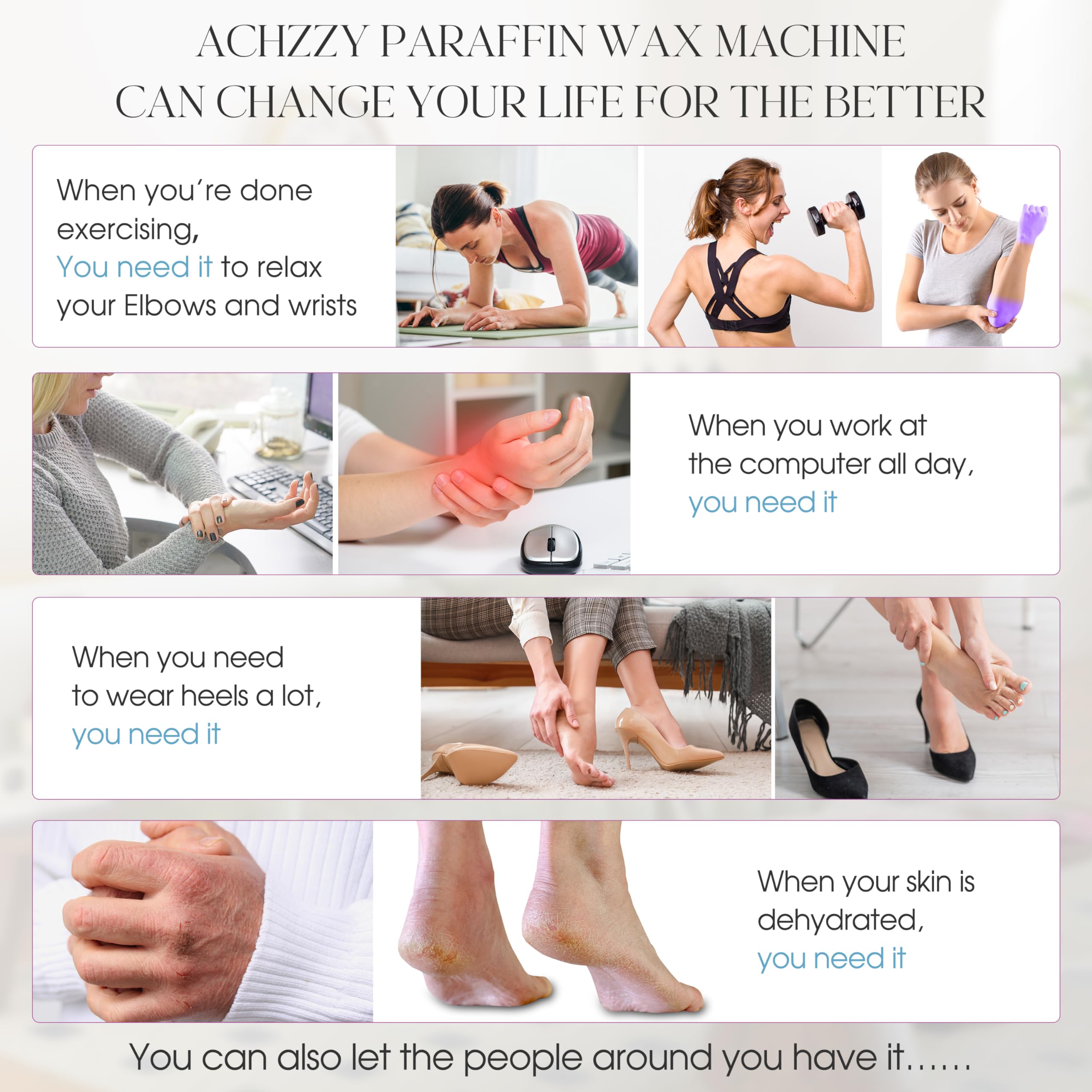 Achzzy feet treatment lifestyle scene showing roomy basin for full-foot coverage