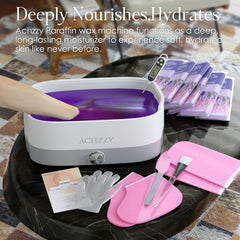 Achzzy hand immersion in use demonstrating comfortable dip and moisturization benefit