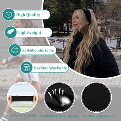 Aclovcy headband stretched between hands demonstrating elasticity and secure non-slip hold