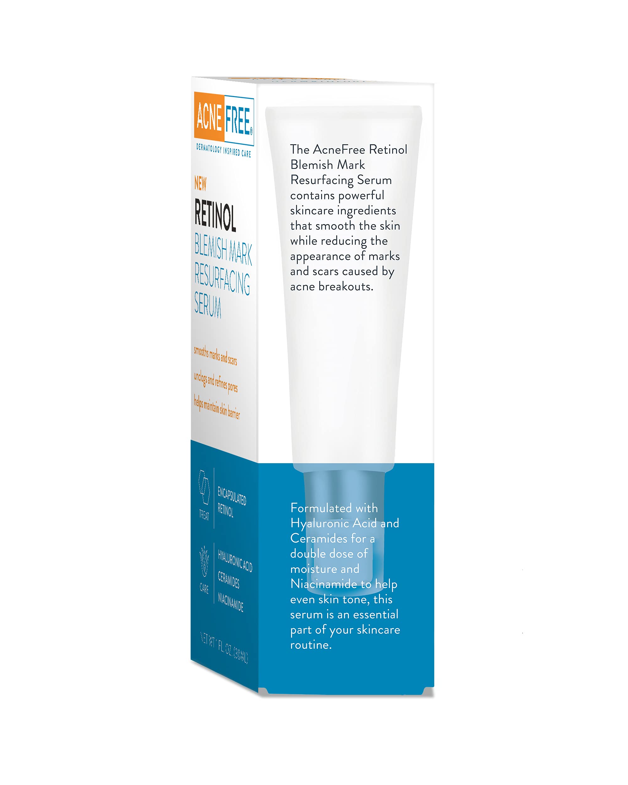 AcneFree one ounce bottle held in hand for size and portability benefit