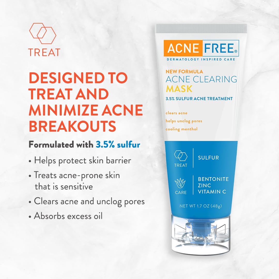 AcneFree mask applied on face illustrating cooling pore treatment