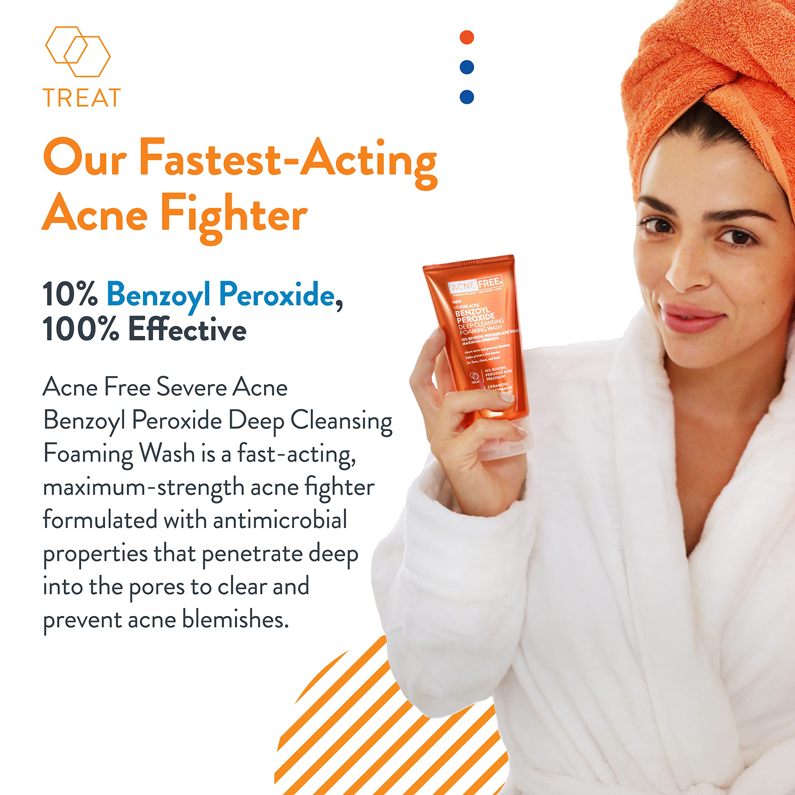 AcneFree label close-up highlighting strength and directions