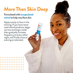 AcneFree serum on fingertip demonstrating smooth texture for easy application