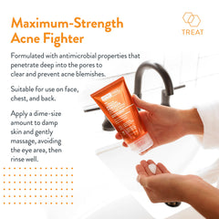 Person using AcneFree wash at sink showing easy daily use