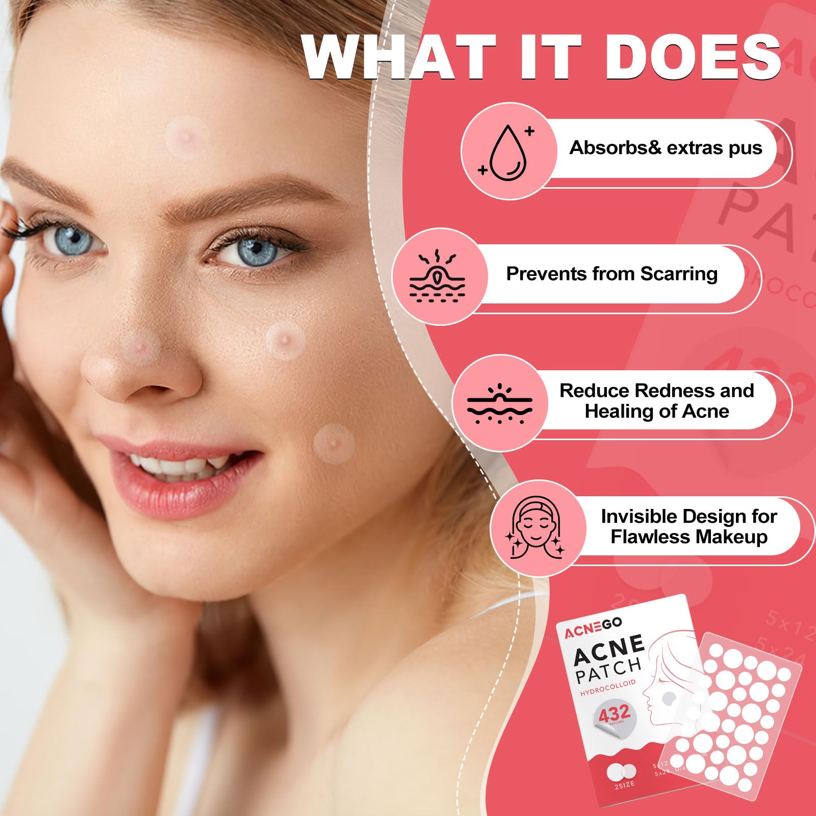 AcneGo applied on cheek protecting blemish and reducing irritation