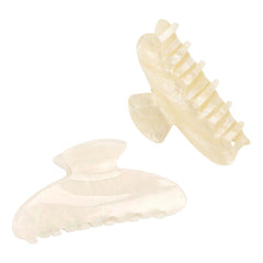 ACO-UINT front view of two large acrylic claw clips showing color and shape, easy styling benefit