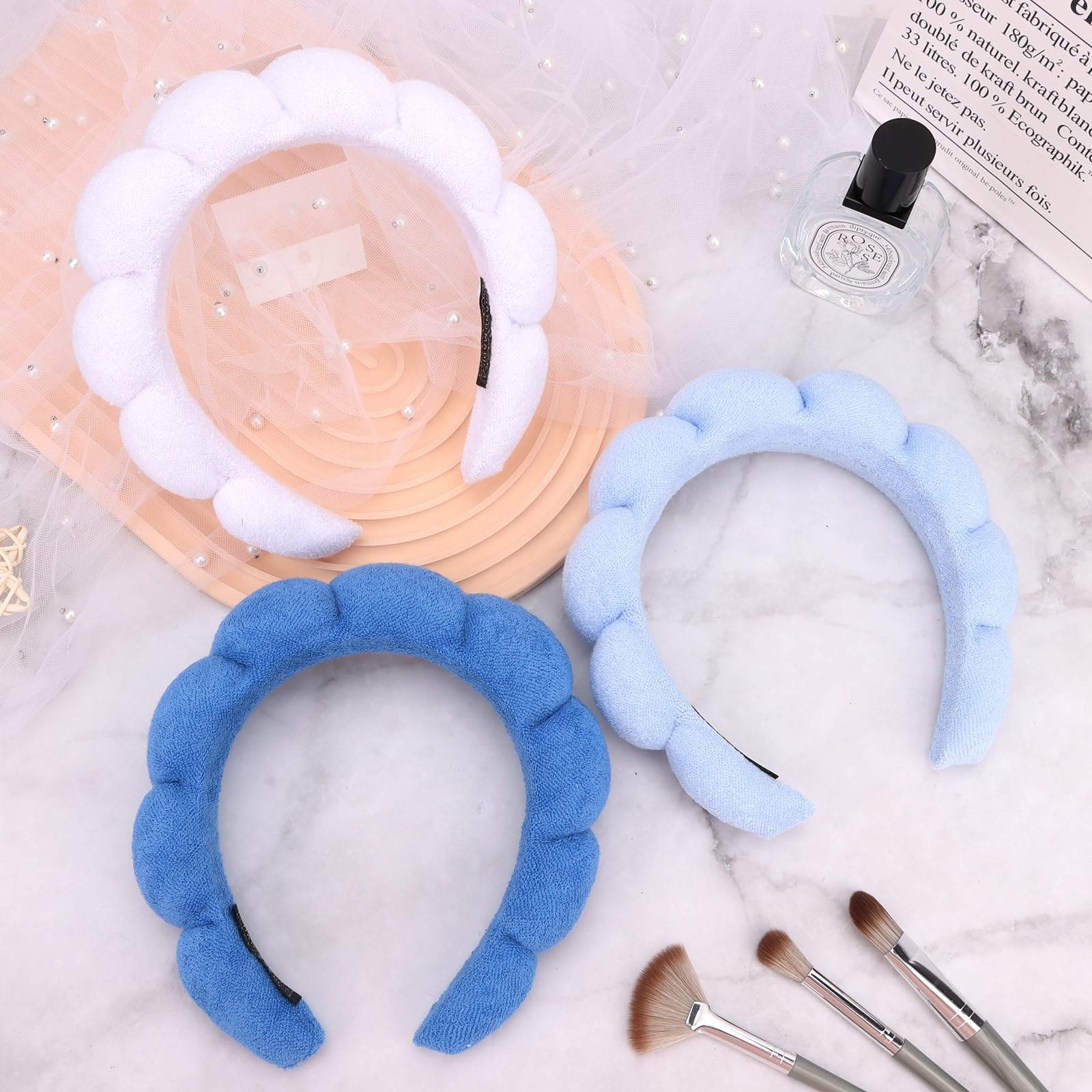 ACO-UINT headbands styled in spa-night setting, ideal for gifting and parties