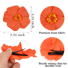 ACO-UINT close-up of hibiscus petal texture and clip attachment for durability