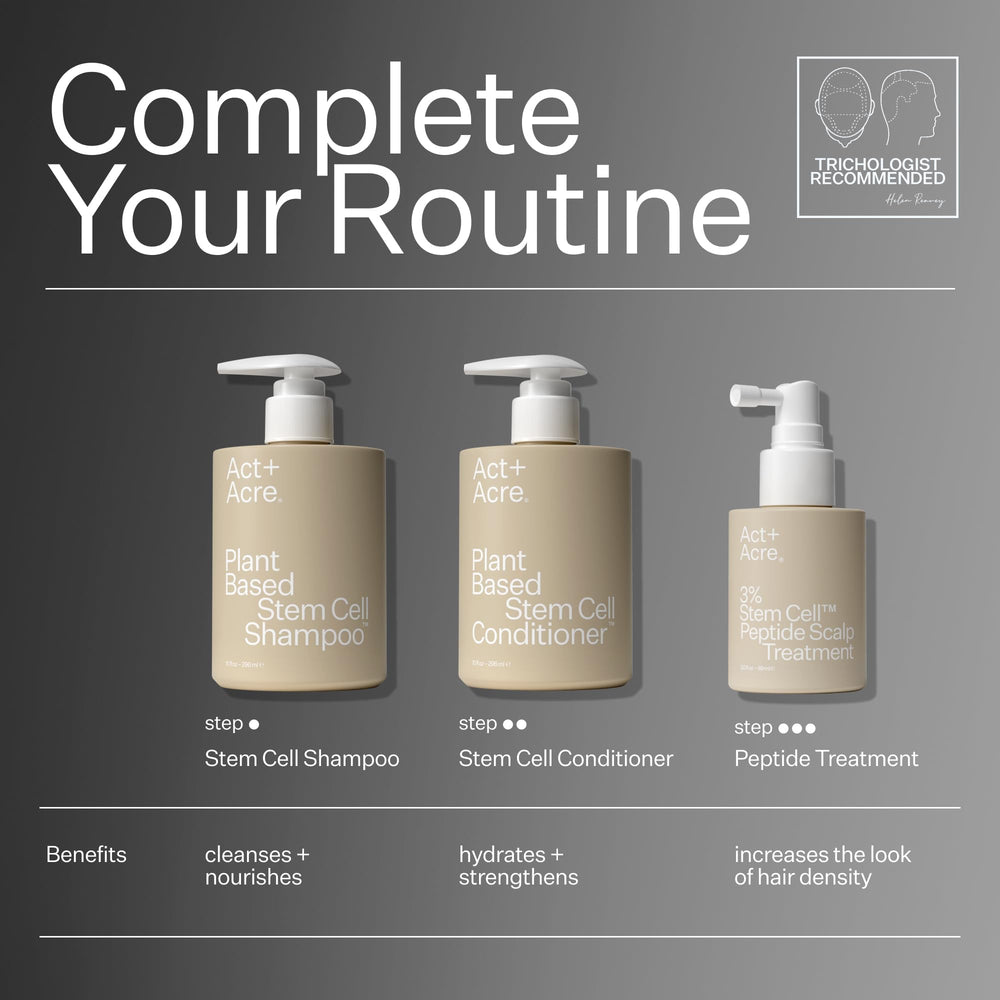 Act+Acre lifestyle shot of smooth shiny hair after use highlighting improved manageability