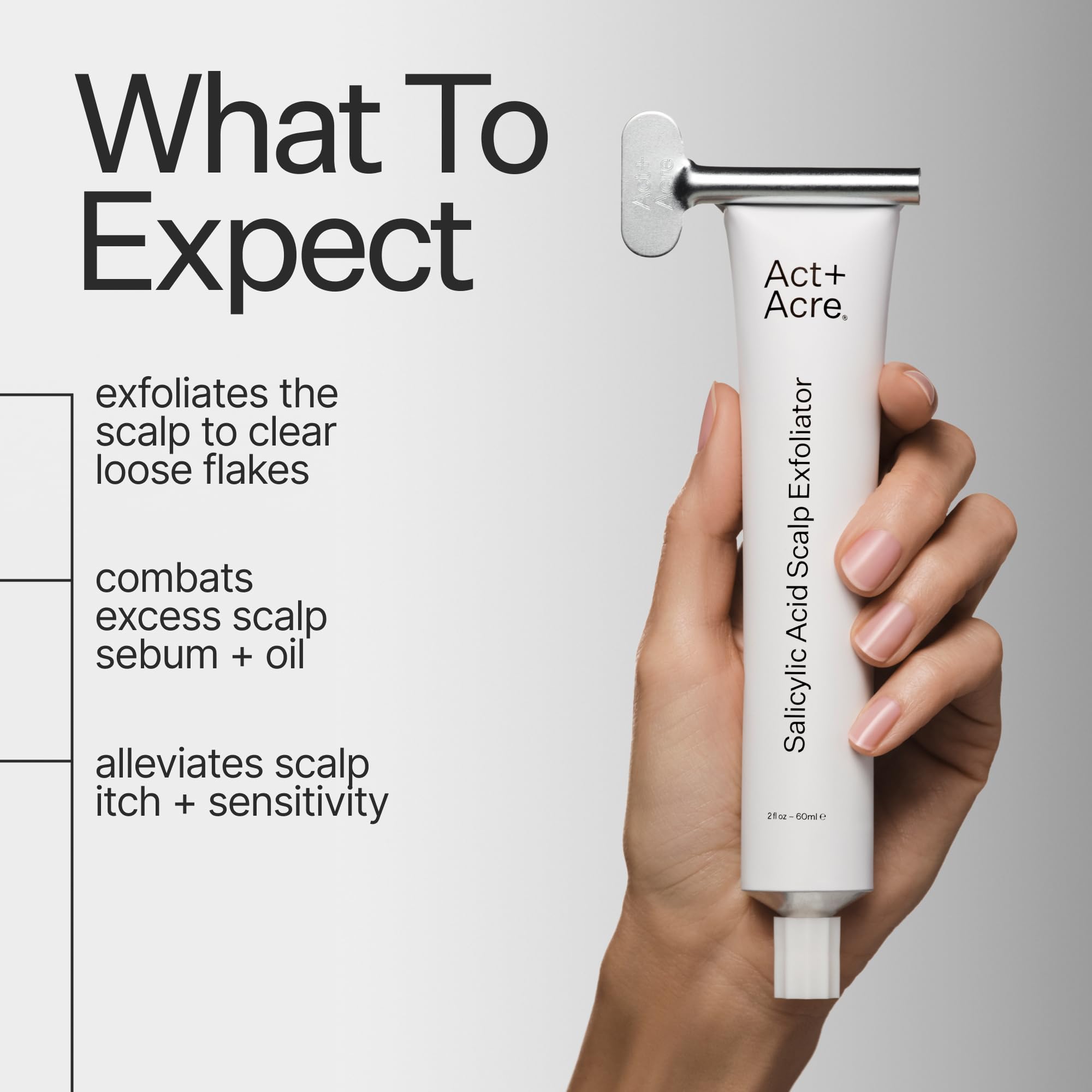 ACT+ ACRE close-up texture of serum showing lightweight exfoliating clarity
