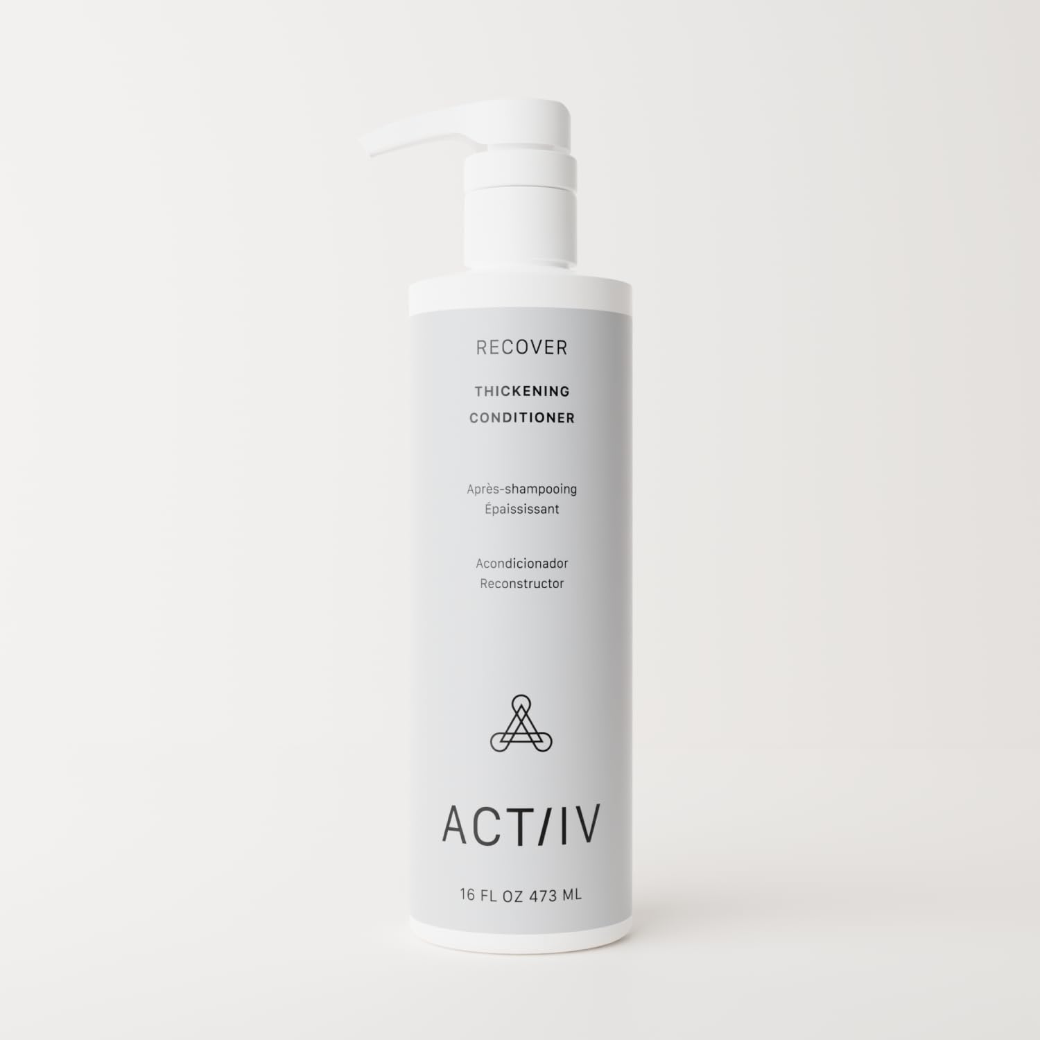 ACTIIV conditioner pump and cap detail for easy dispensing benefit