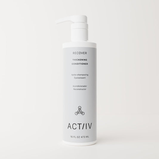 ACTIIV conditioner pump and cap detail for easy dispensing benefit