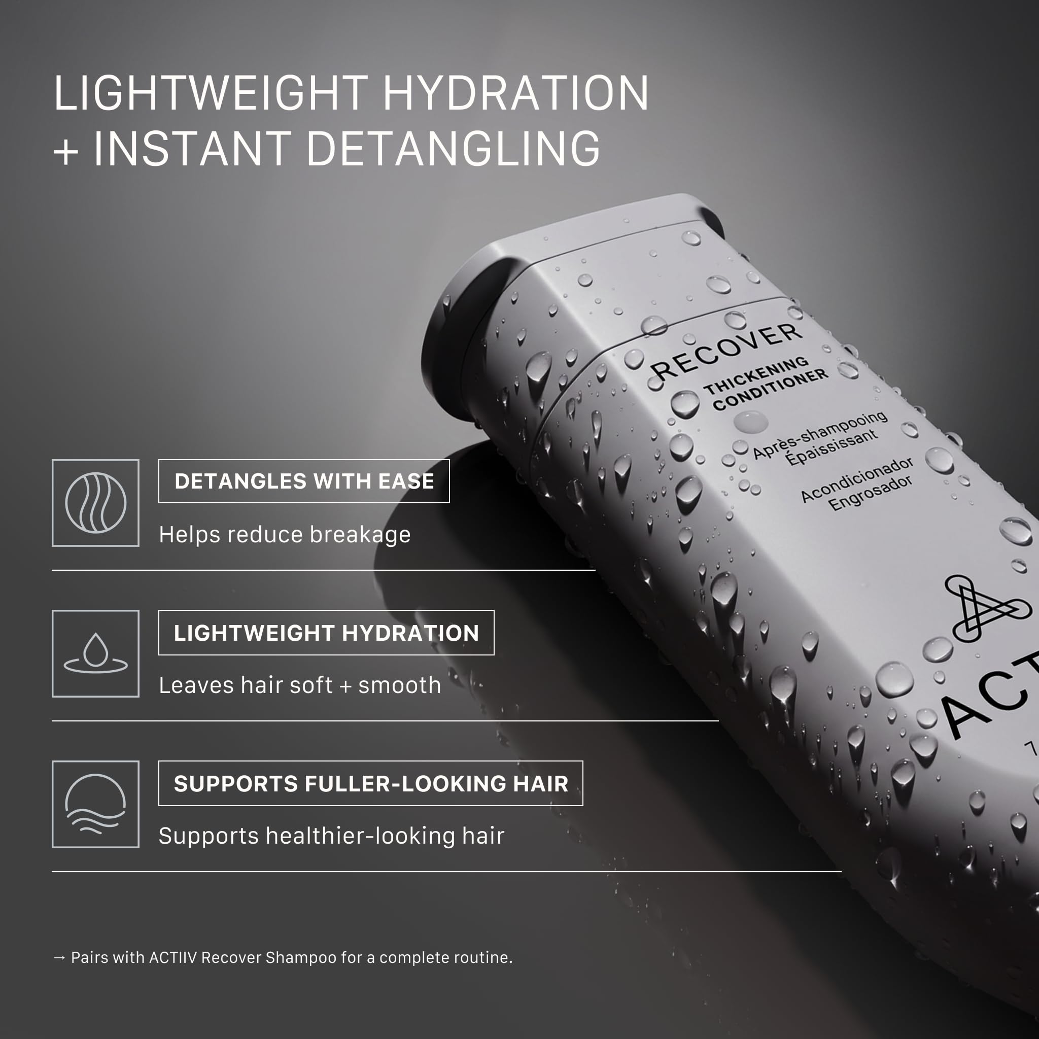ACTIIV conditioner being dispensed to show easy application