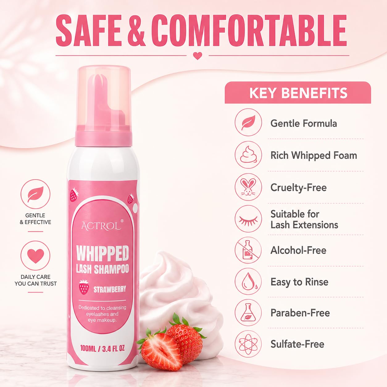 ACTROL shampoo in salon use removing makeup for cleaner lash bonds